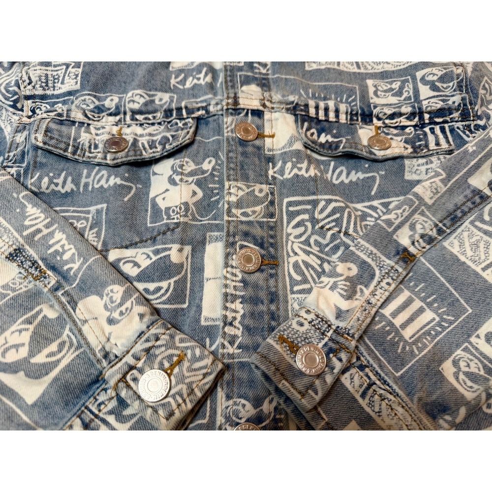 H&M Disney Mickey Mouse x Keith Haring Denim Jacket Kids 10 - Picture 3 of 3